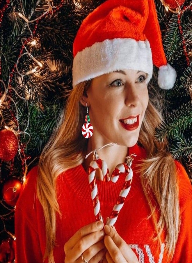 WCRAZYE Christmas Earrings for Women Cute Sweet Reindeer Jingle Bell Bow Candy Cane Earrings Colourful Snowflake Christmas Tree Earrings Christmas Holiday Jewelry (Red Jingle Bell) - Image 5